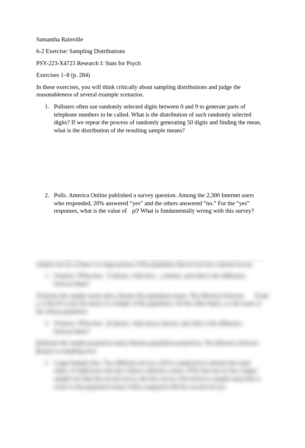 6-2 Exercise Sampling Distributions_Samantha Rainville.docx_dikn1b6nnxd_page1