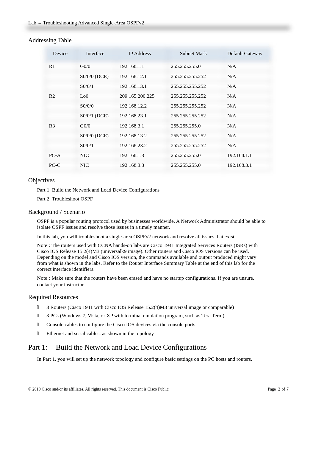 10.2.3.4 Lab - Troubleshooting Advanced Single-Area OSPFv2.pdf_diks9zq49iu_page2