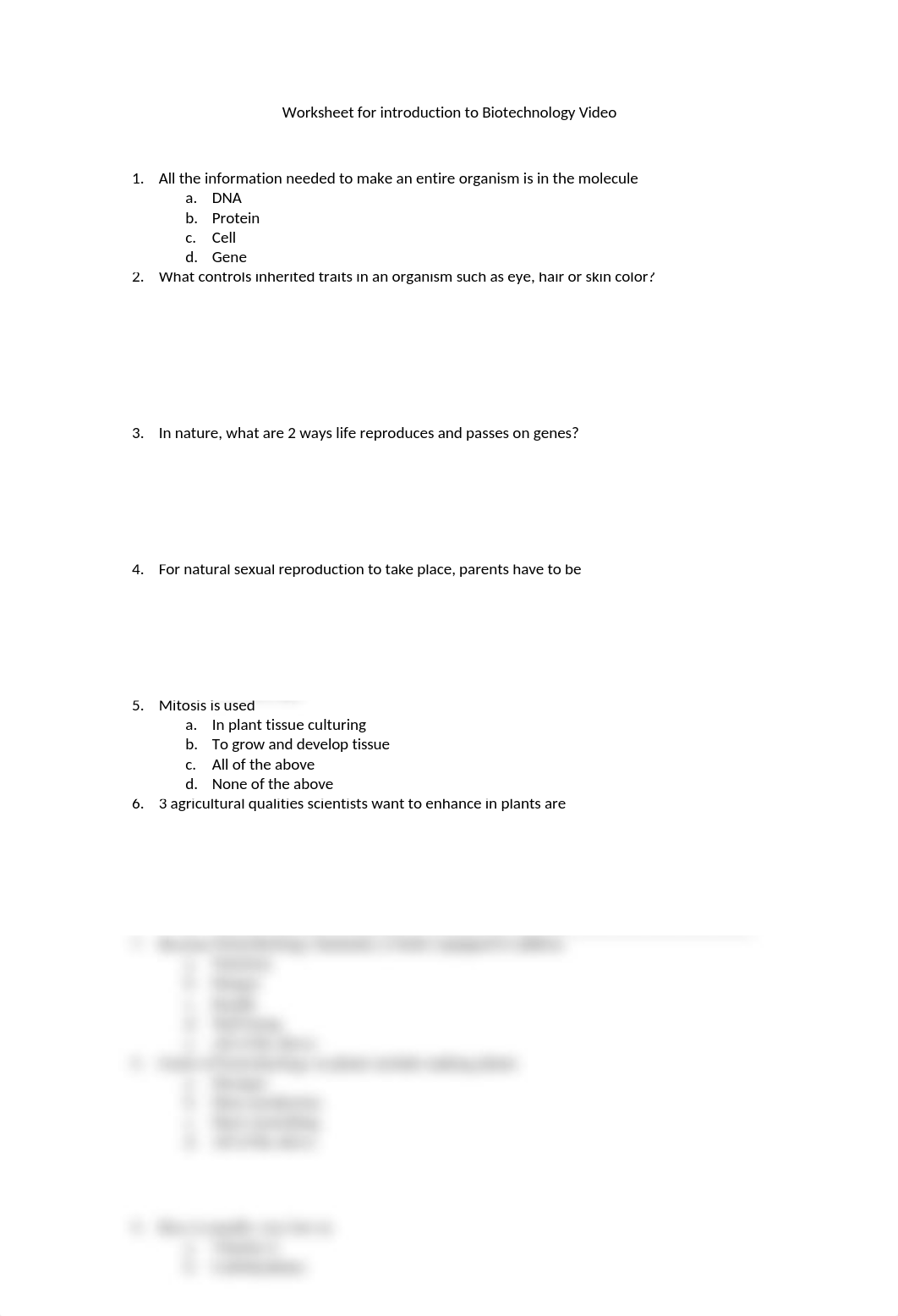 Worksheet for introduction to Biotechnology Video.docx_diku1b07wq6_page1