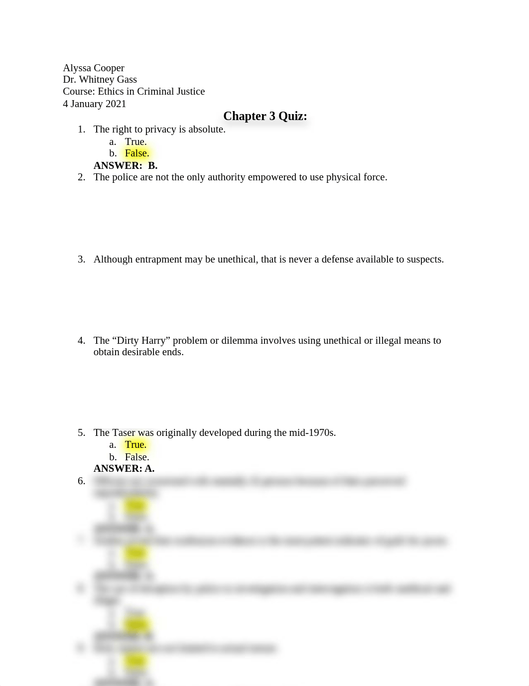 Chapter 3 Quiz - Ethics in Criminal Justice Dr. Gass.docx_dil0rulz9qx_page1