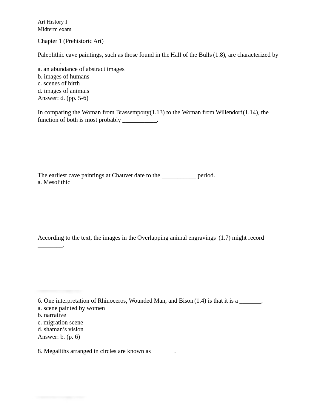 Art History I Midterm Study Guide.docx_diljhwsc7cr_page1