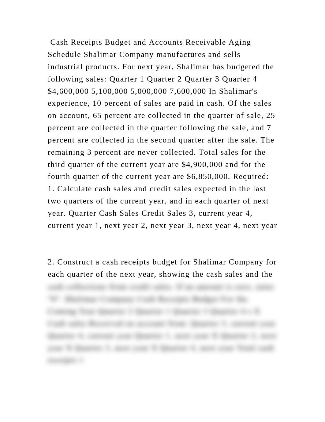 Cash Receipts Budget and Accounts Receivable Aging Schedule Shalimar .docx_dilu4dccg57_page2