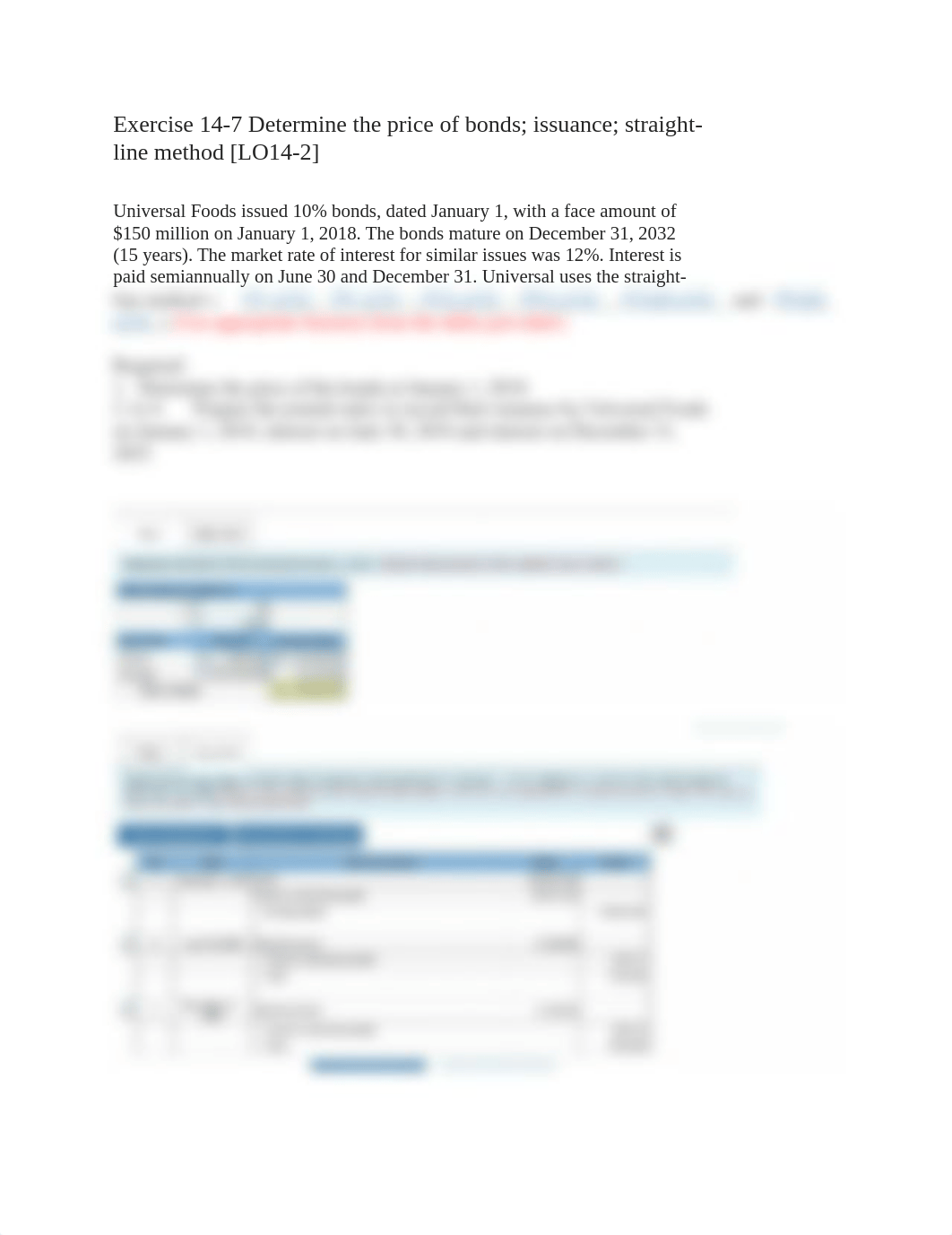 Exercise 14-7 Determine the price of bonds; issuance; straight-line method .docx_dimxwygo704_page1