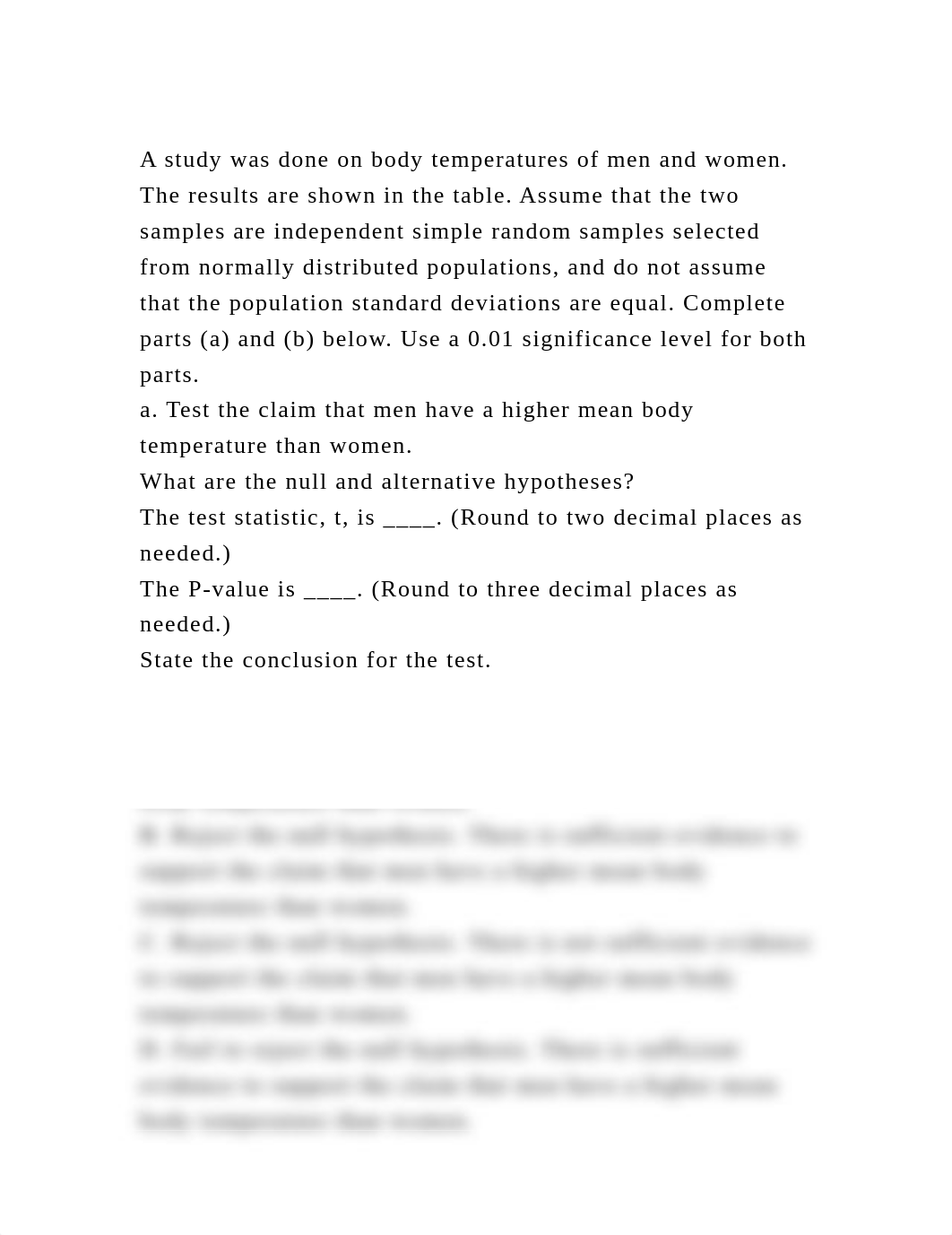 A study was done on body temperatures of men and women. The results .docx_dio2dapdiyt_page2