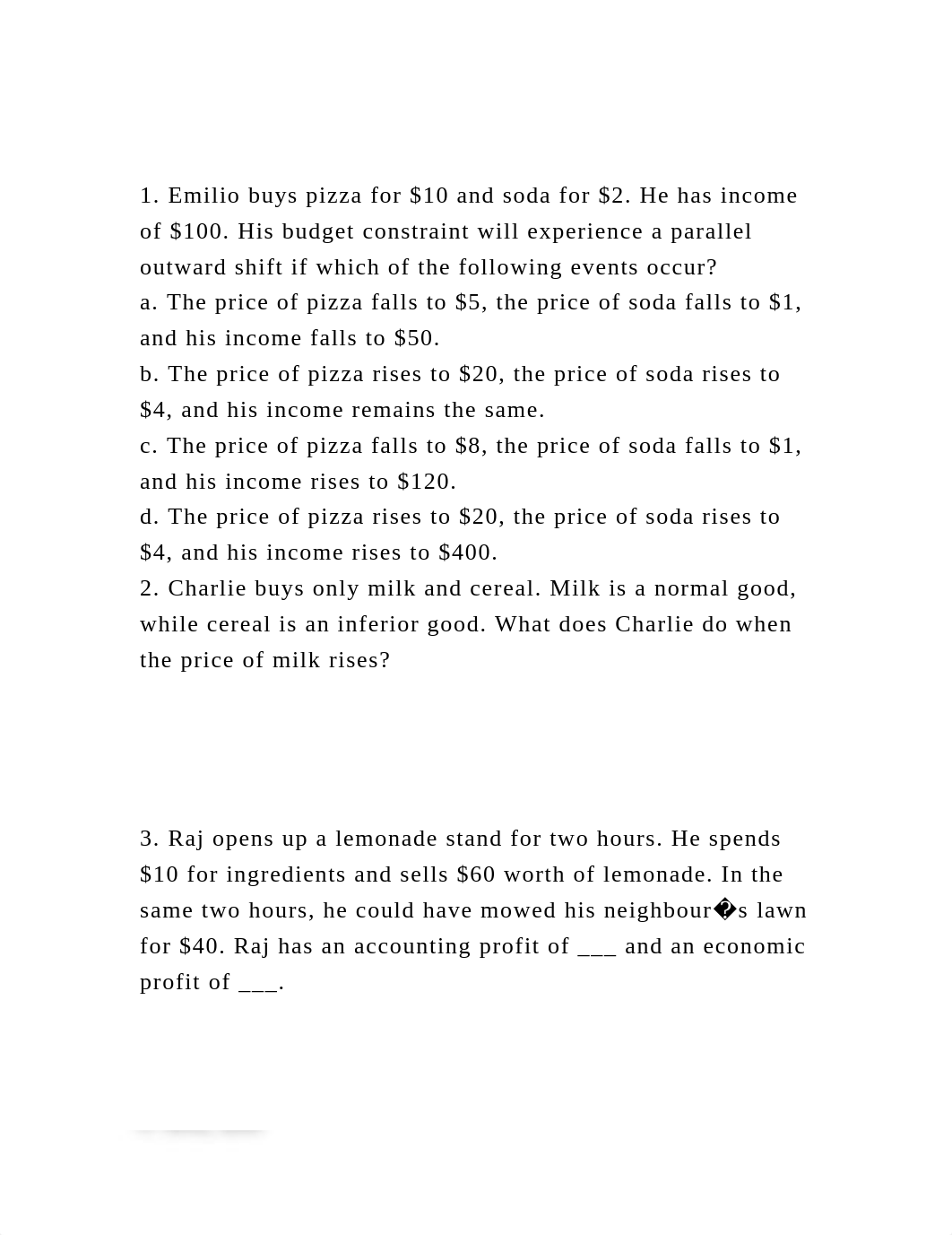 1. Emilio buys pizza for $10 and soda for $2. He has income of $10.docx_diod157u47h_page2