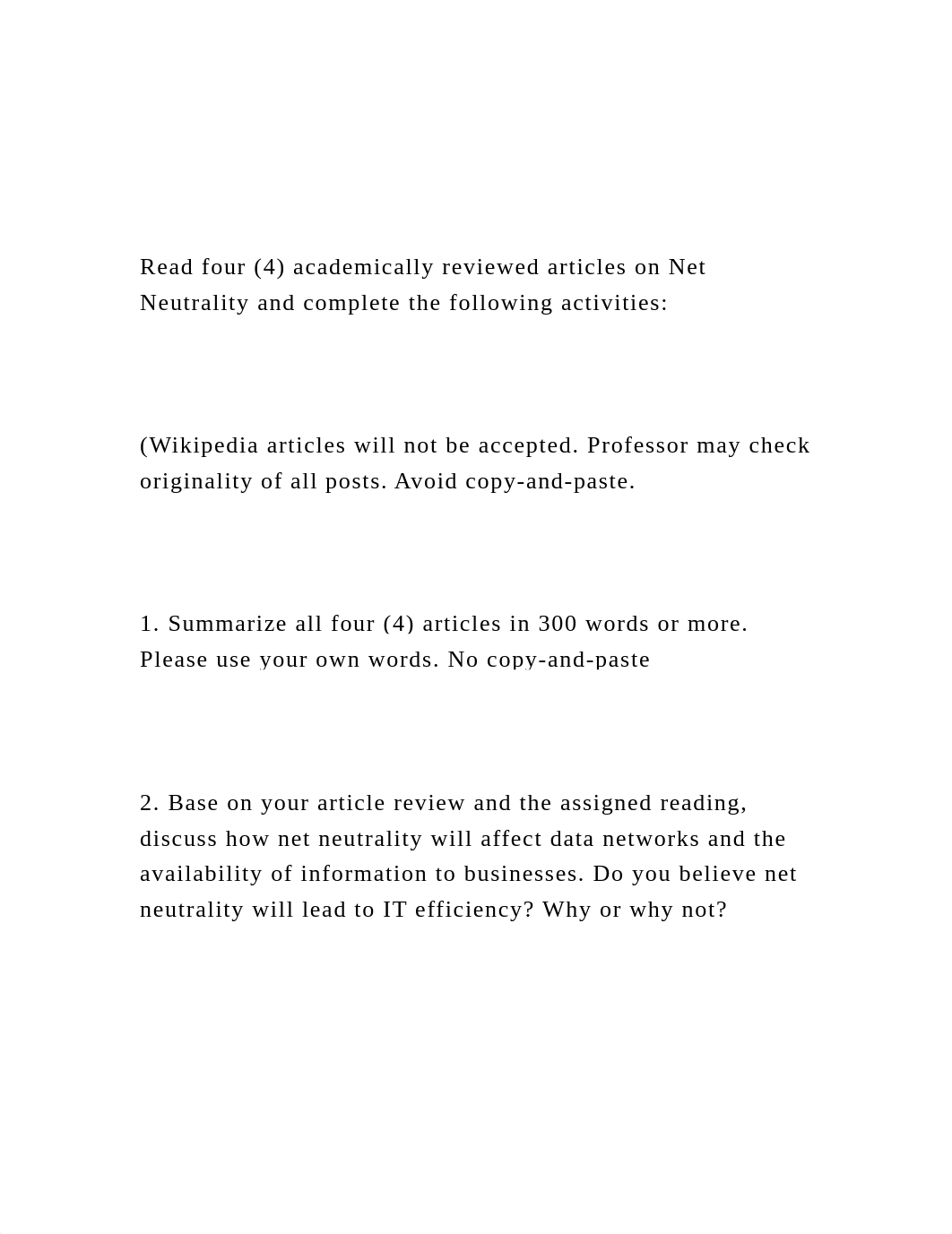 Read four (4) academically reviewed articles on Net Neutrality.docx_dioohinp4c2_page2