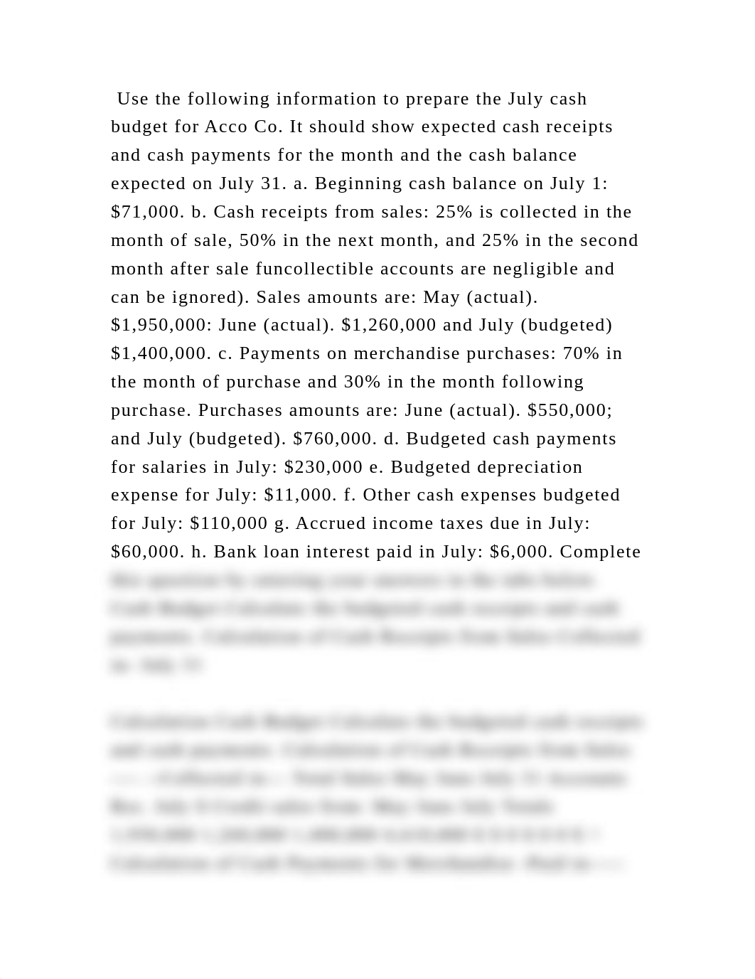 Use the following information to prepare the July cash budget for Acc.docx_dioqlkip2oc_page2