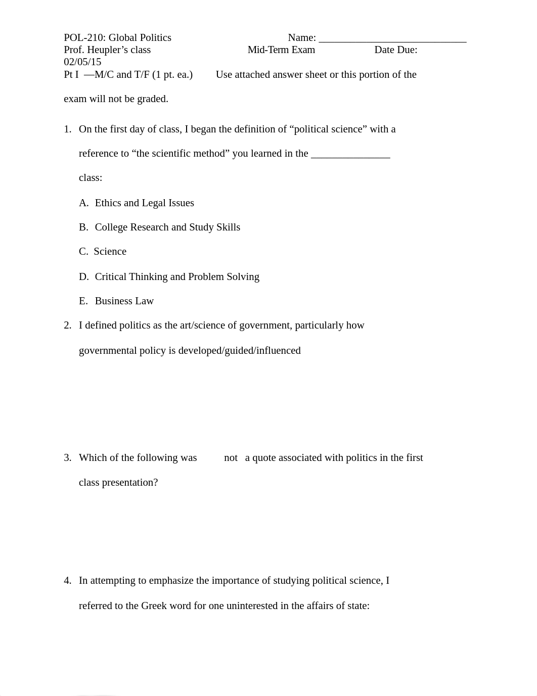 Mid-Term Exam, Take Home - POL 210 (WI15)Michael Gaytan_dip4nnmk9s8_page1