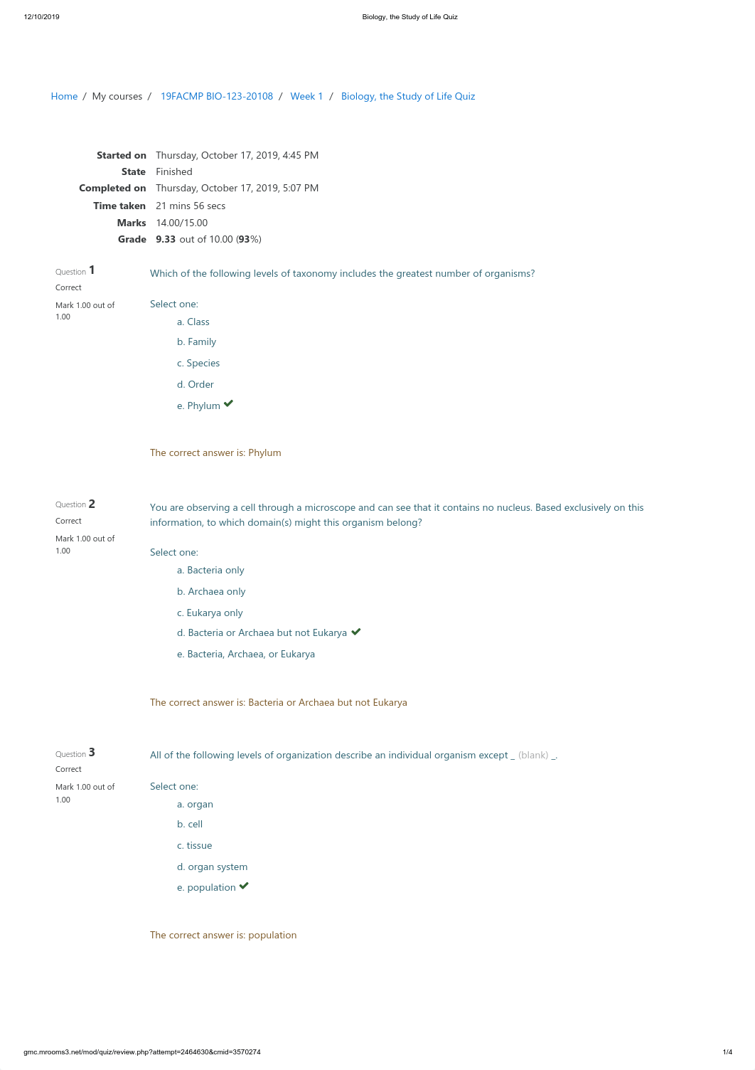 week 1 Biology, the Study of Life Quiz.pdf_dipoj77b30h_page1