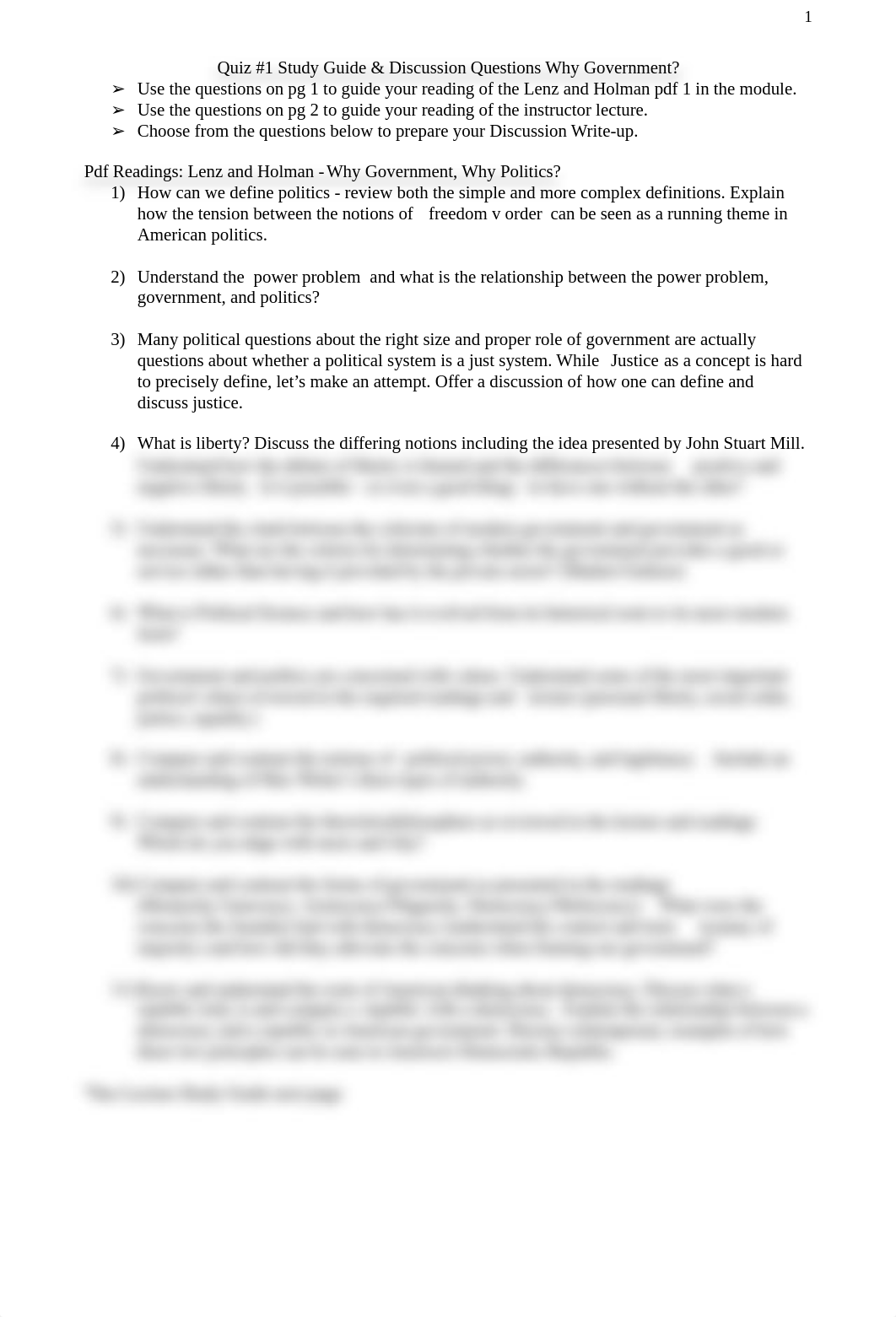 Quiz #1 Study Guide Discussion Questions_ Why Government and a State of Nature Lecture.pdf_diqeu91z2x2_page1