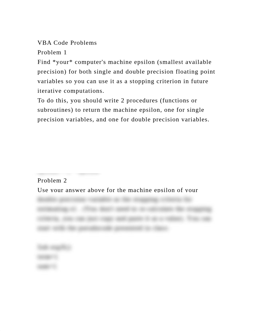 VBA Code ProblemsProblem 1Find your computers machine epsilon.docx_dir7tkef275_page2