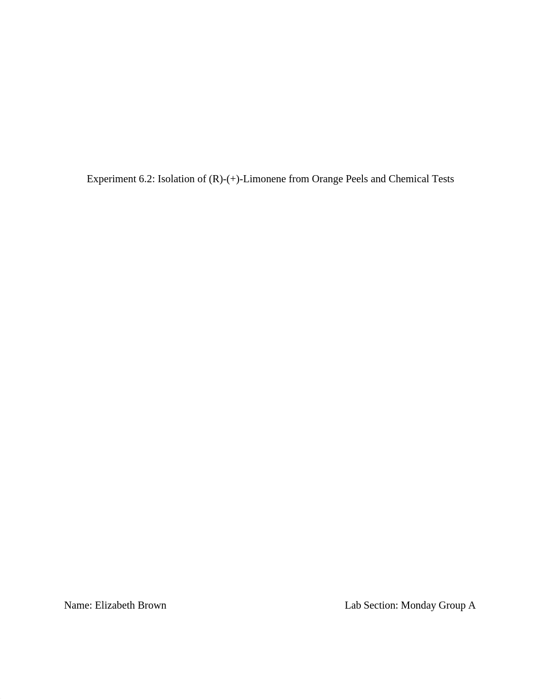 Experiment 6.2 Isolation of (R)-(+)-Limonene from Orange Peels and Chemical Tests.docx_dirv5ihtimw_page1