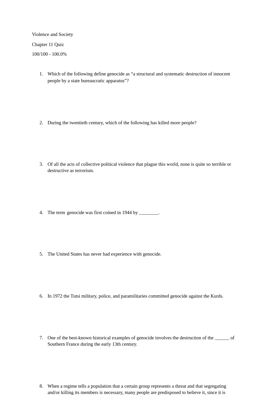 Violence and Society Chapter 11 Quiz.docx_dis10ipb1zc_page1