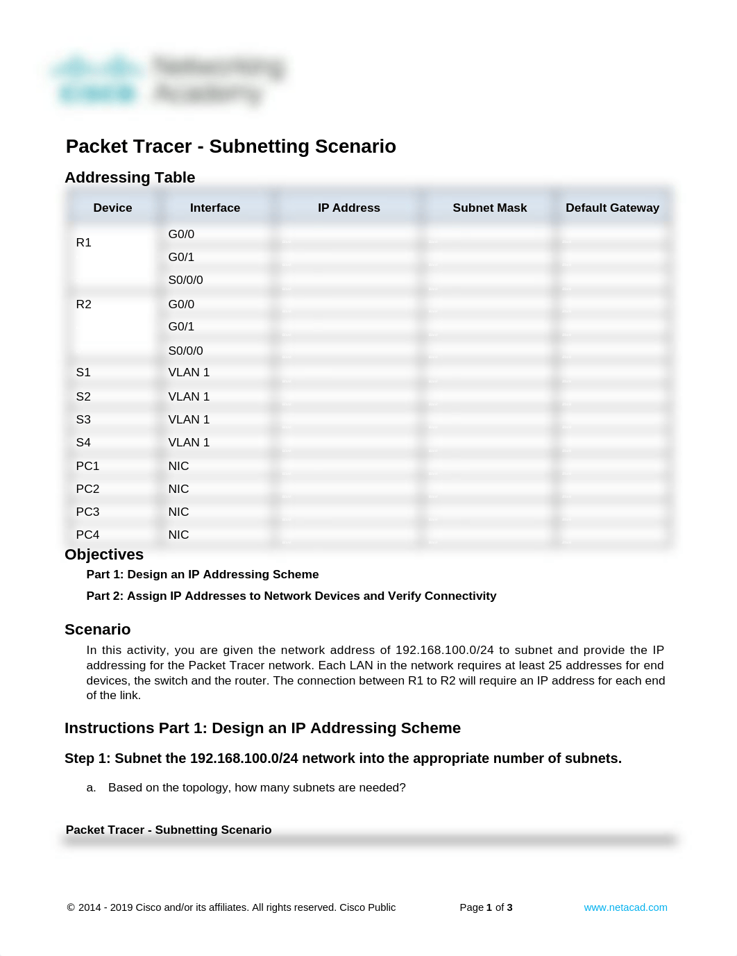 11.7.5 Packet Tracer - Subnetting Scenario word.docx_dis75xlg1of_page1