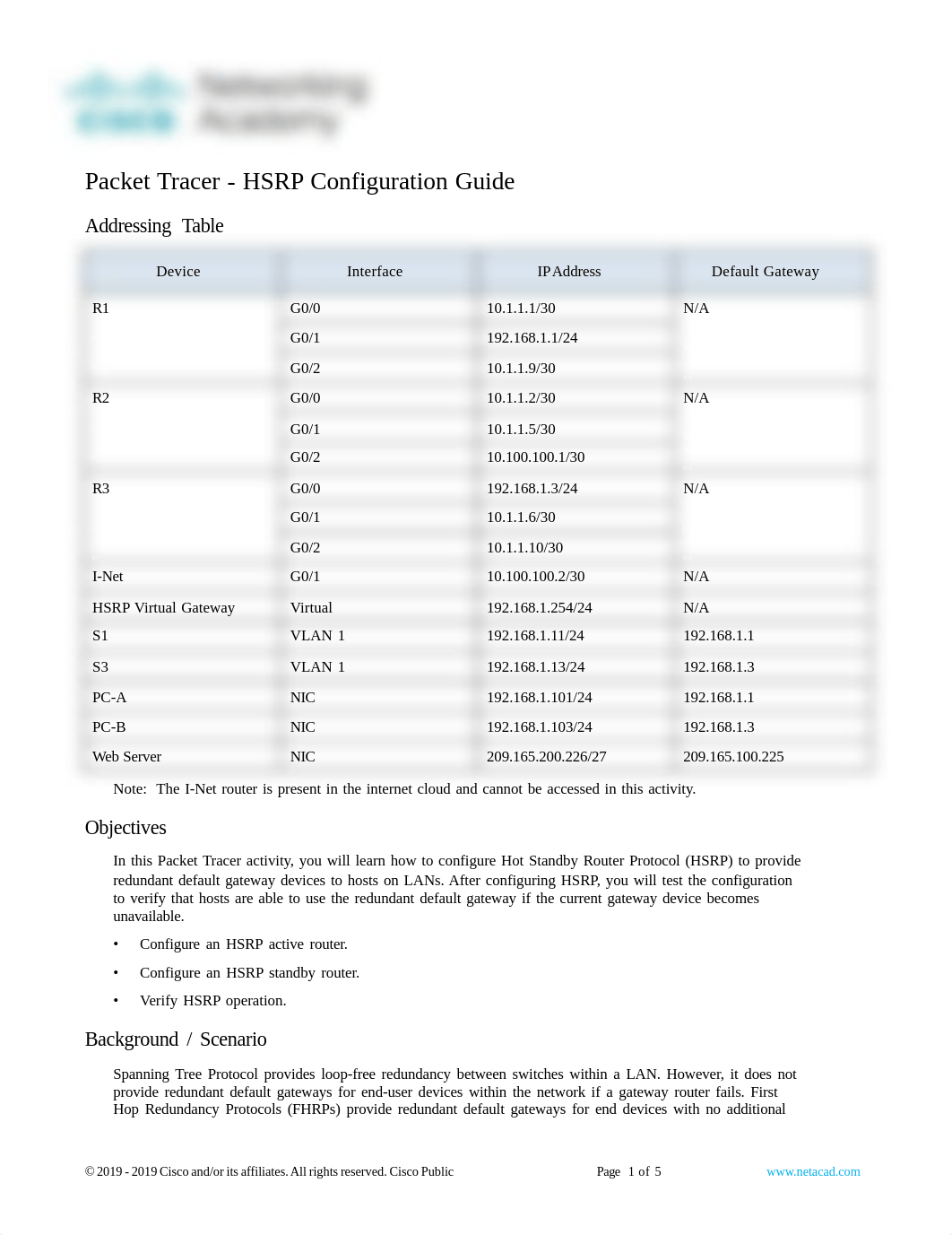 9.3.3 Packet Tracer - HSRP Configuration Guide_ada.pdf_dis7heg1uq3_page1