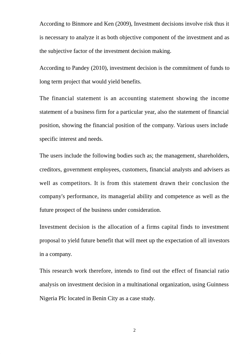 EFFECT OF FINANACIAL RATIO ANALYSIS ON INVESTMENT DECISION MAKING.docx_disfkqwvqds_page2