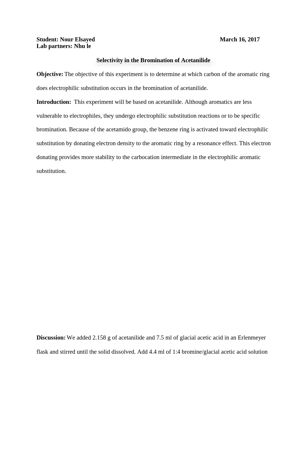 bromination of acetanilide report_disw4ev2mnf_page1