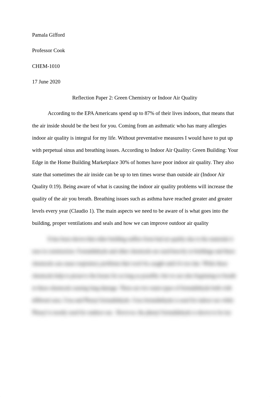 Reflection Paper 2- Green Chemistry or Indoor Air Quality.docx_dit38vbswk6_page1