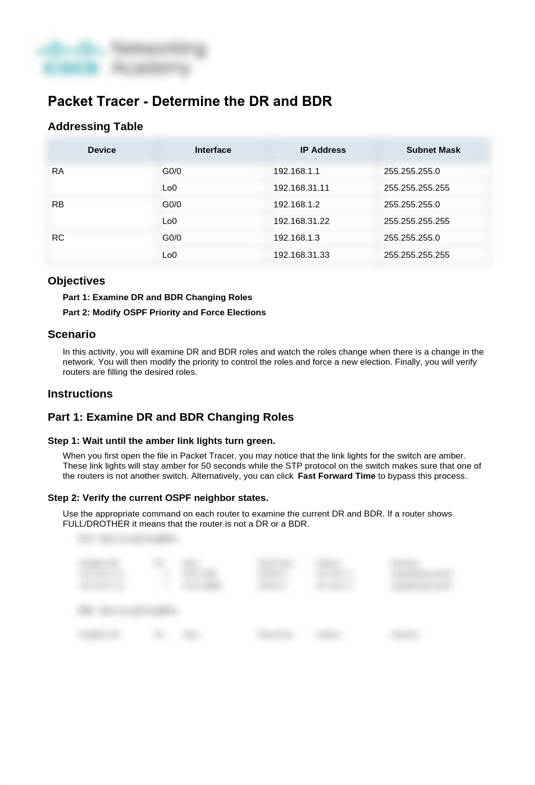 2.3.11 Packet Tracer - Determine the DR and BDR.pdf_ditg32pm405_page1