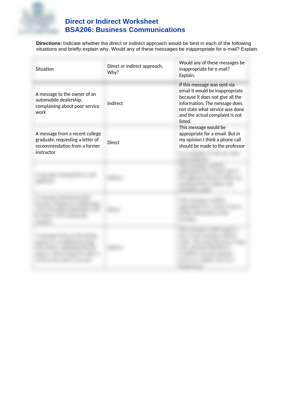 BSA206 direct or indirect approach worksheet_diu137m7arx_page1