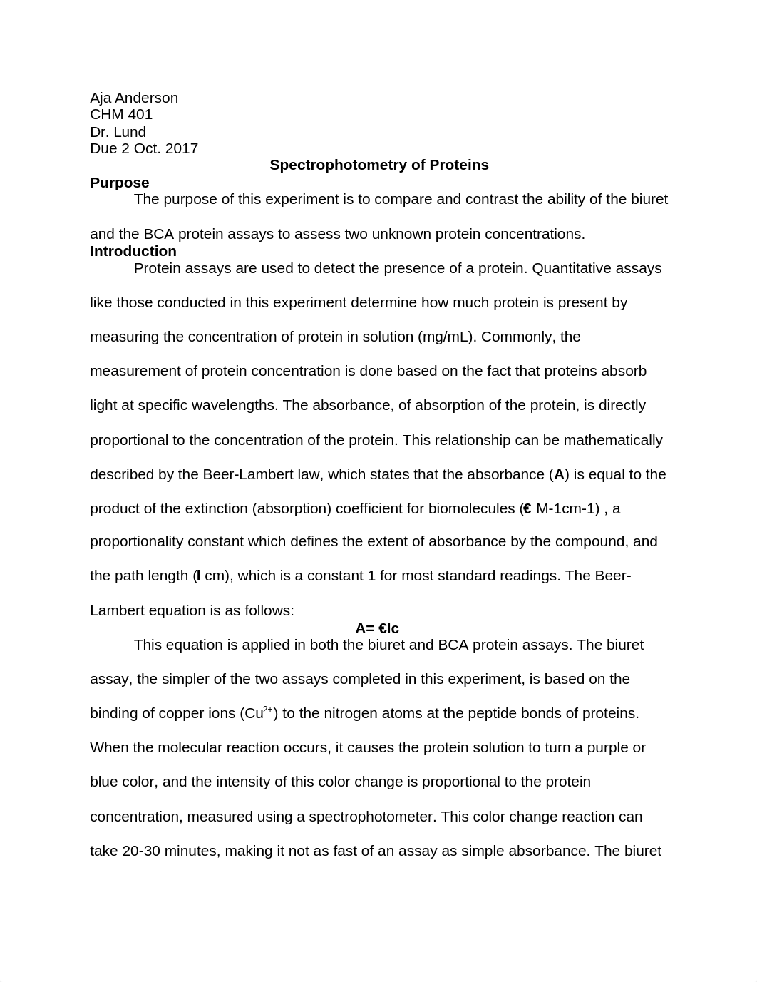 Spectrophotometry of Proteins Lab Report_AAnderson.docx_diu5iepb8im_page1