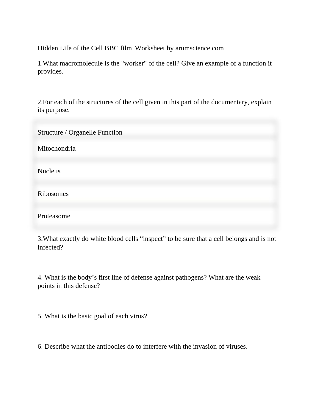 Hidden Life of the Cell BBC film  Worksheet by arumscience.docx_diui1fpplsm_page1