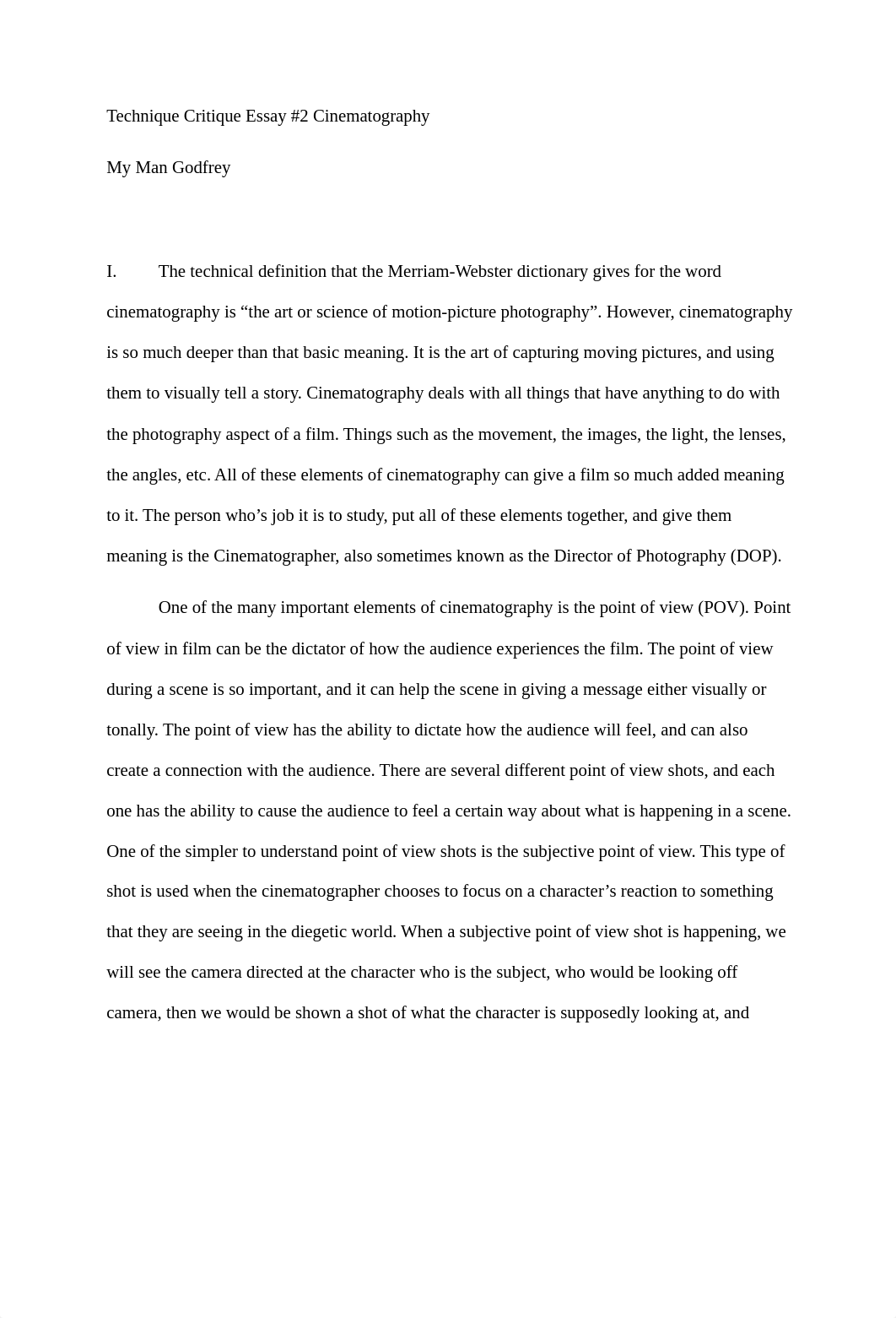 Technique Critique Essay #2-Cinematography.docx_divsaj7bw7h_page1