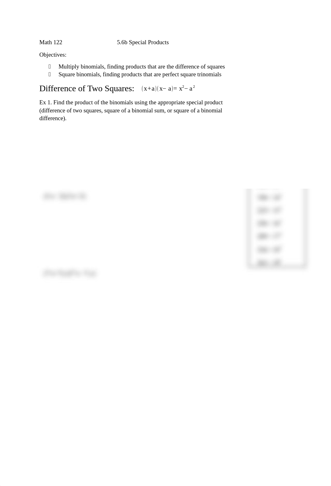 5-6b Difference of Squares and squares of binomial sum and difference.docx_diw8u7pepfg_page1