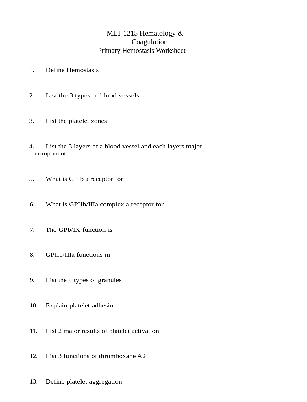 MLT 1215 Primary Hemostasis Worksheet (1).docx_diwm8f391zr_page1