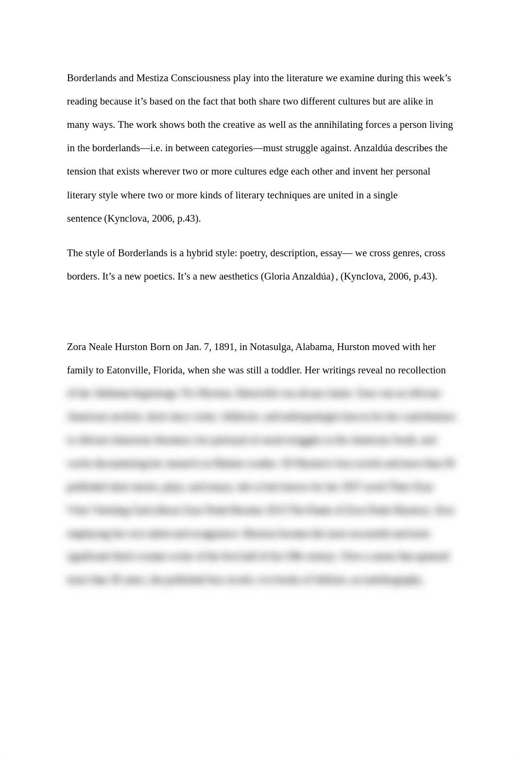 Borderlands and Mestiza Consciousness play into the literature we examine during this week.docx_diwnai54u7y_page1