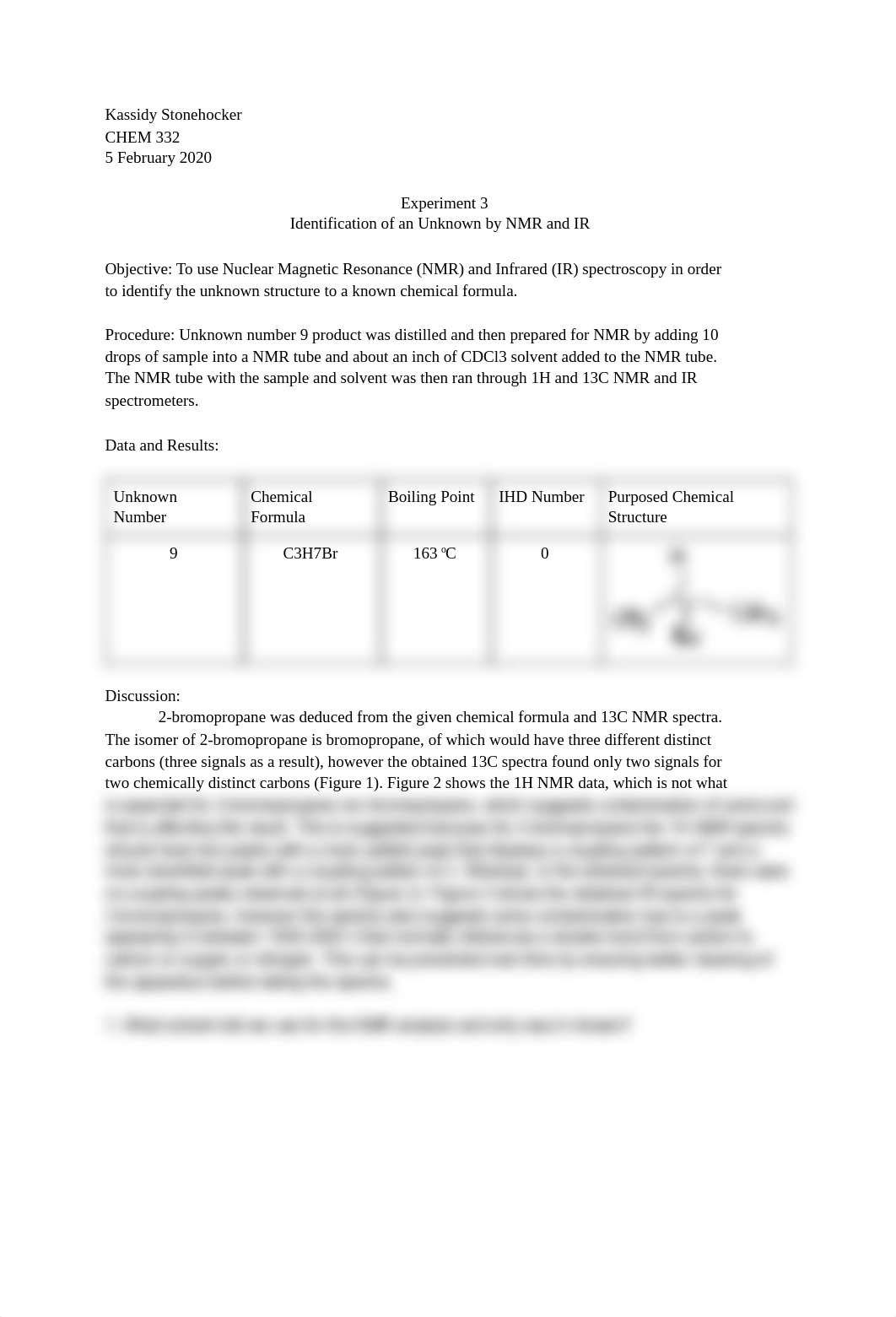 Experiment 3 Identification of an Unknown by NMR and IR.pdf_dix9tbezk61_page1