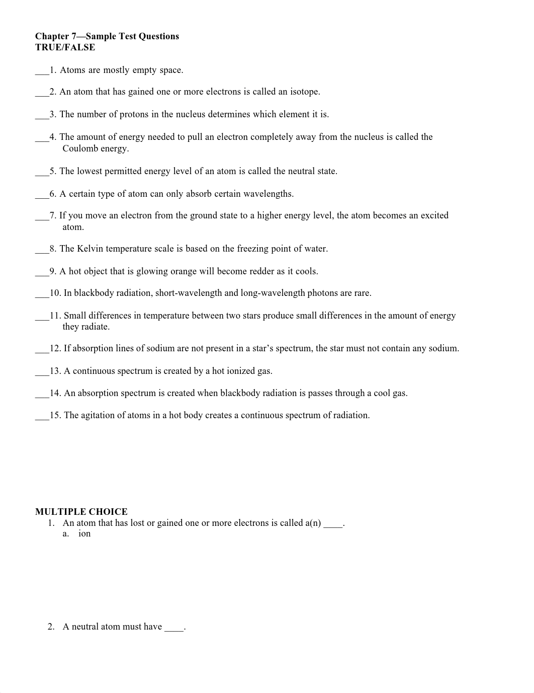 Chapter 7 - Atoms and Spectra - Sample Test Questions.pdf_dixblipd3x6_page1