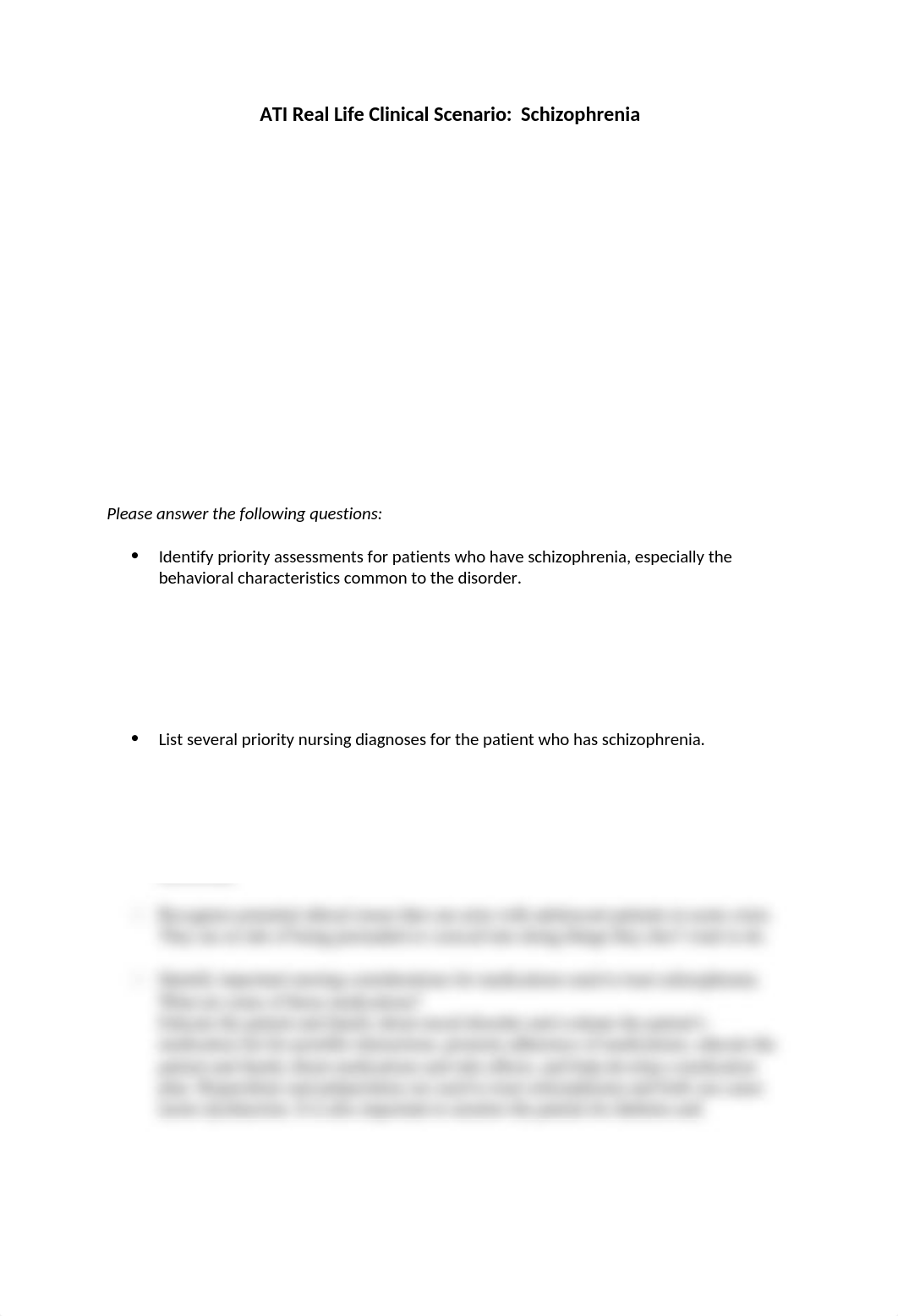 ATI Real Life Clinical Scenario- Schizophrenia.docx_dixkkc6pdfi_page1