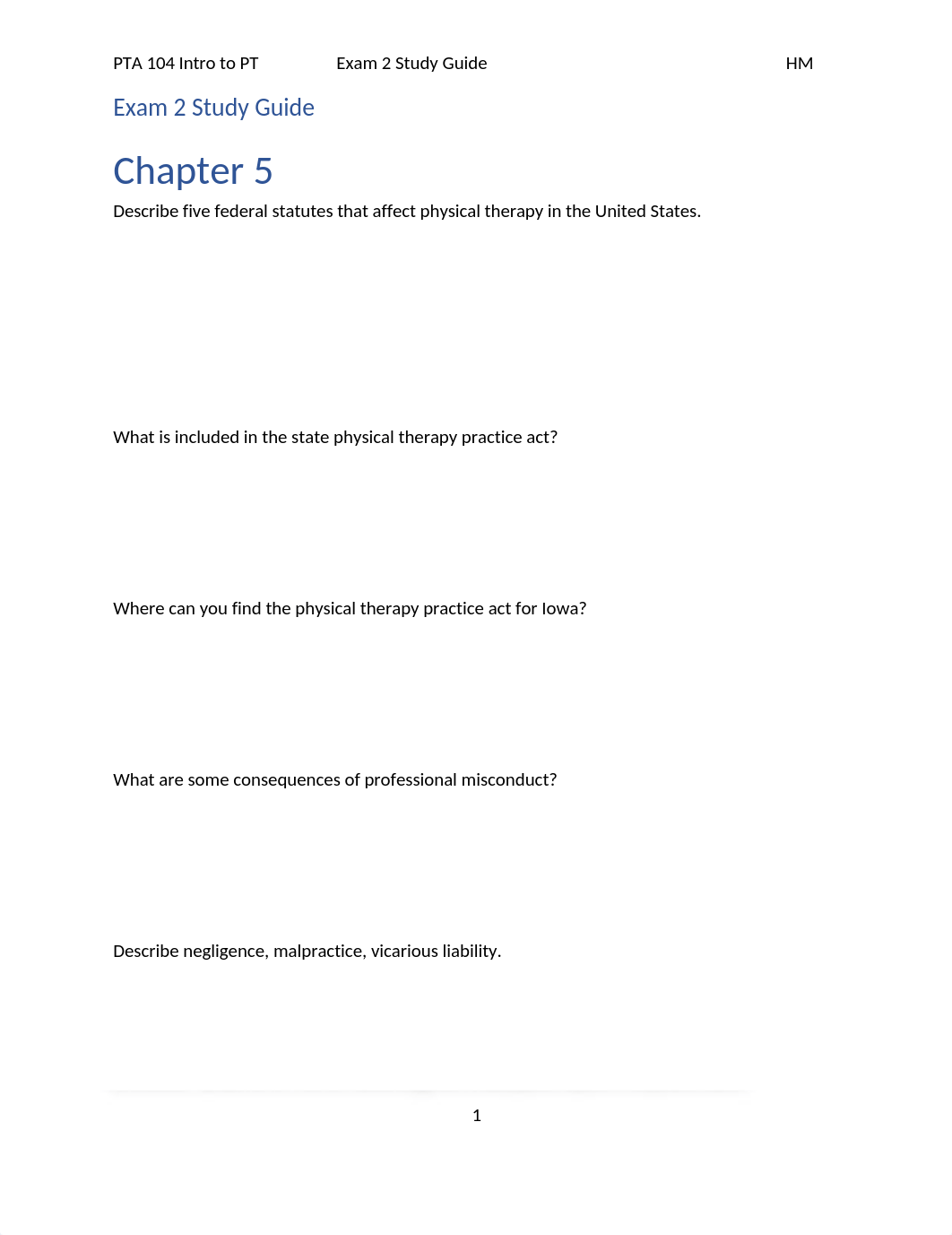 Exam 2 Study Guide Intro to PT (1)-1.docx_dixkmfdrq23_page1