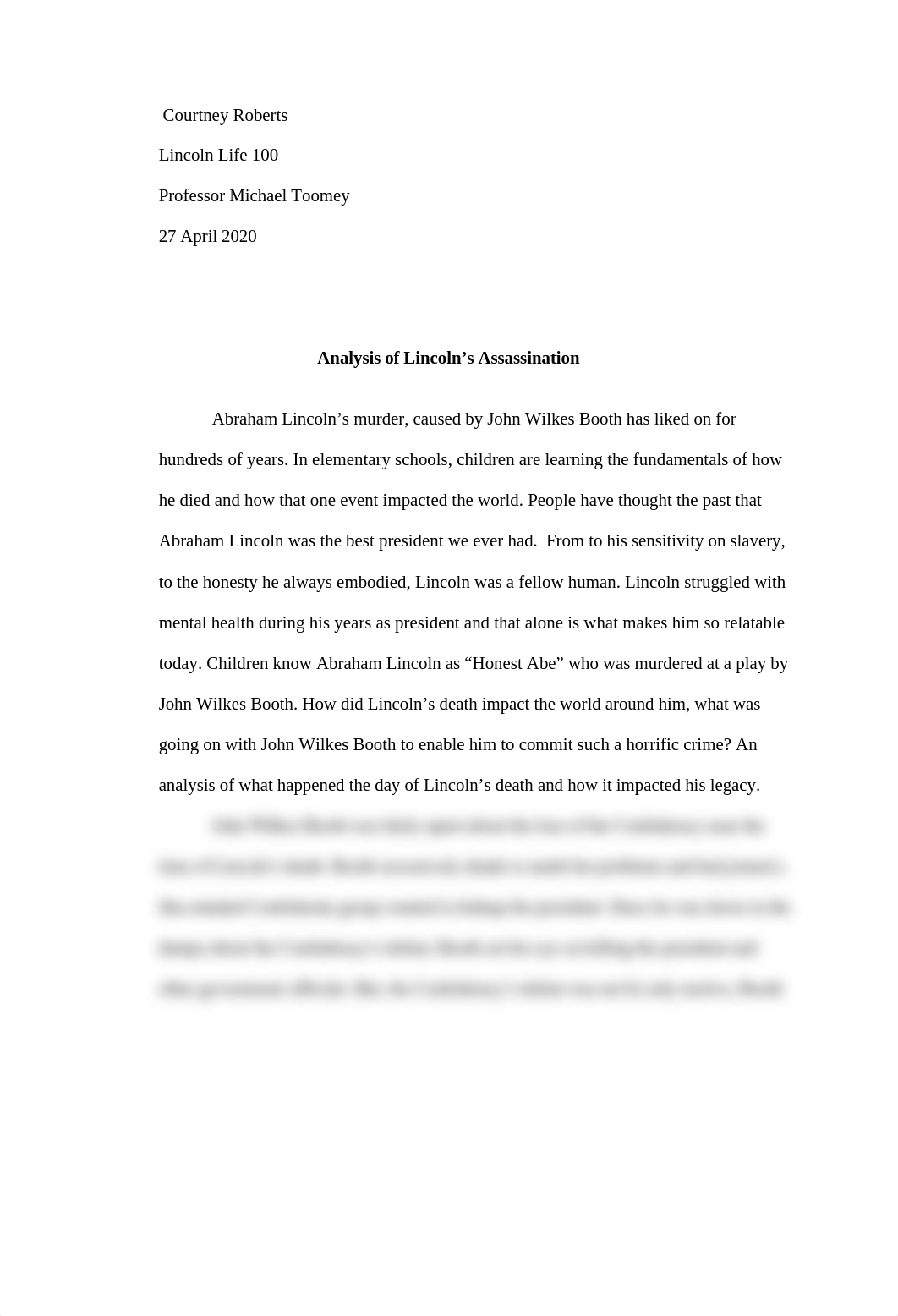 Assassination of Abe Lincoln Essay.docx_diykrz2cgz6_page1