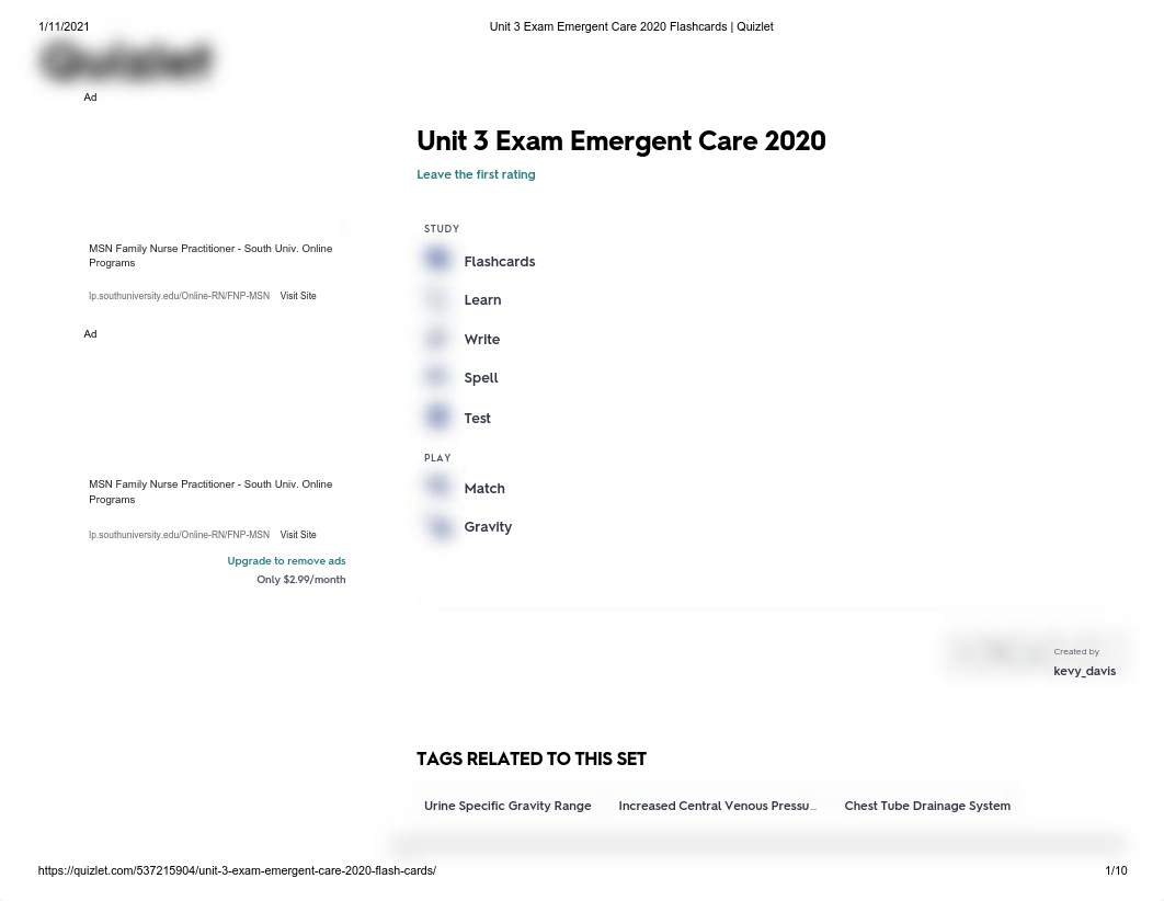 Unit 3 Exam Emergent Care 2020 Flashcards _ Quizlet.pdf_diynxu60a0k_page1