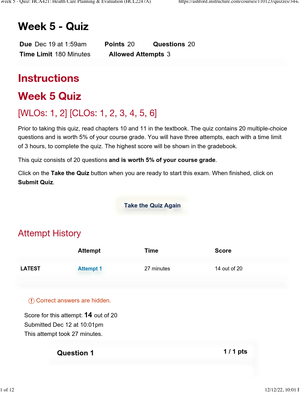 Week 5 - Quiz HCA421 Health Care Planning & Evaluation (HCL2247A).pdf_diytz22eaw1_page1