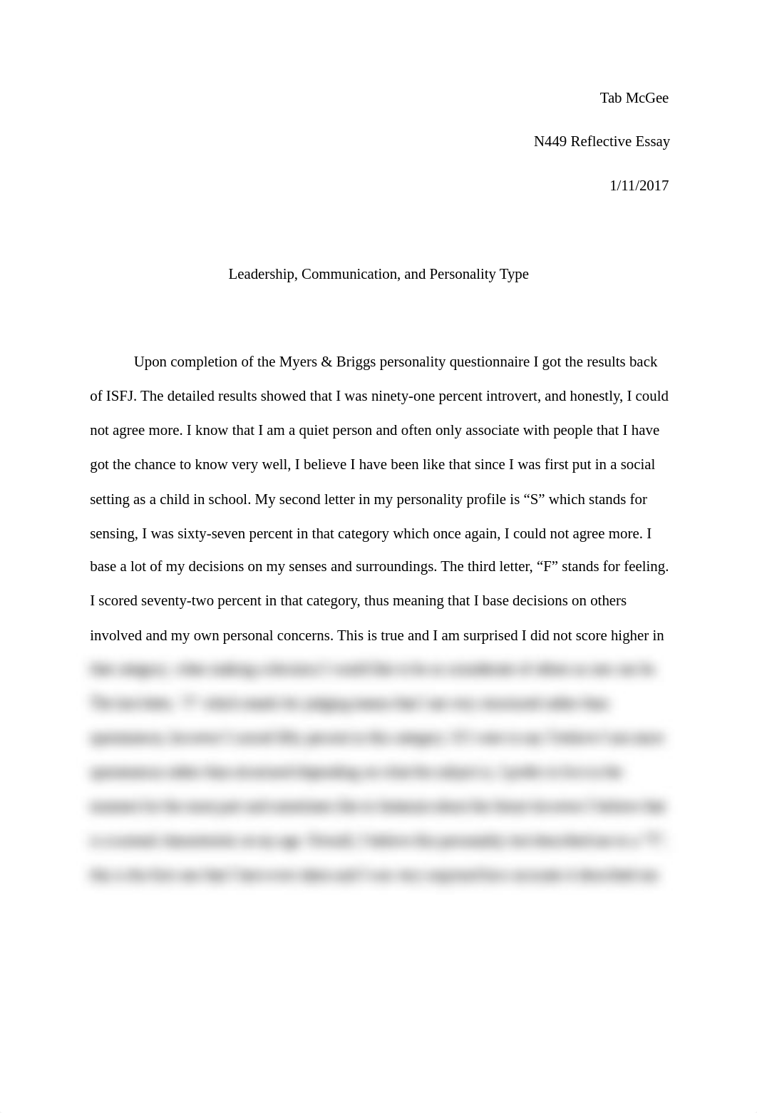 Reflective Essay Leadership, Communication, personality.docx_diz14tzinvg_page1