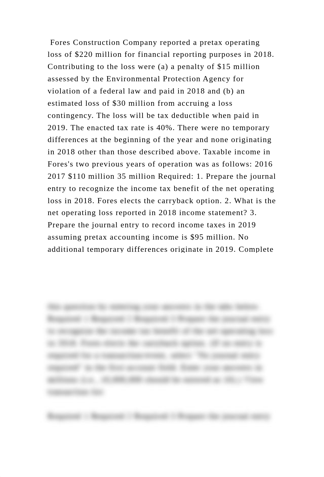 Fores Construction Company reported a pretax operating loss of $220 m.docx_dizldj8qmnv_page2