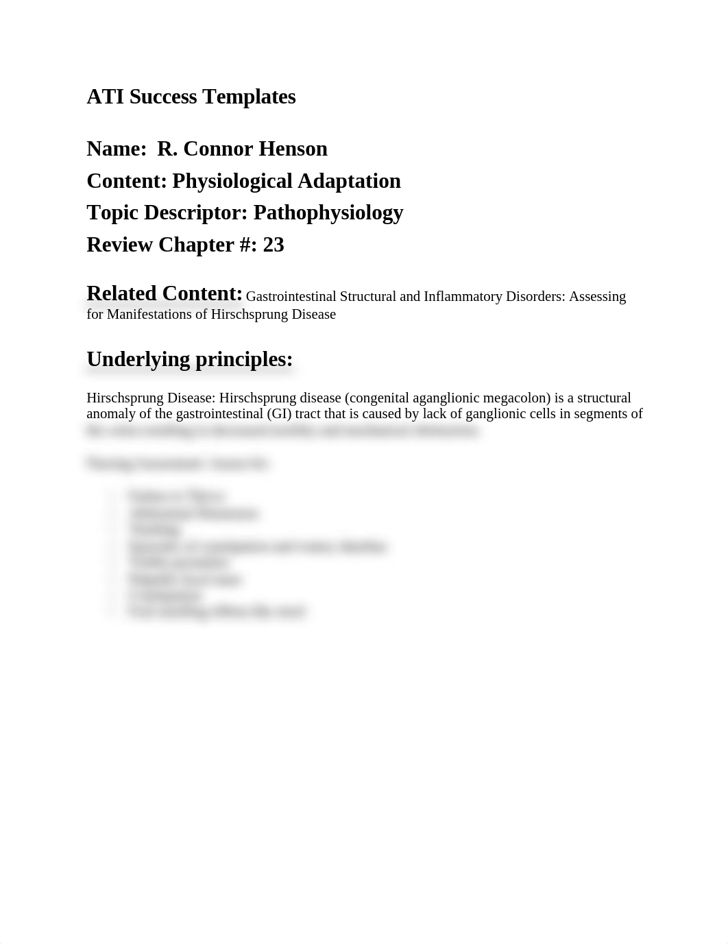 ATI Success HIRSCHSPRUNG DISEASE.docx_diztcw4znxx_page1