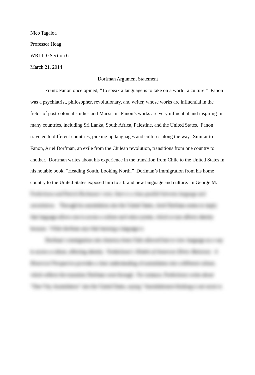 WRI 110 - dorfman essay_dizyj3qffcz_page1