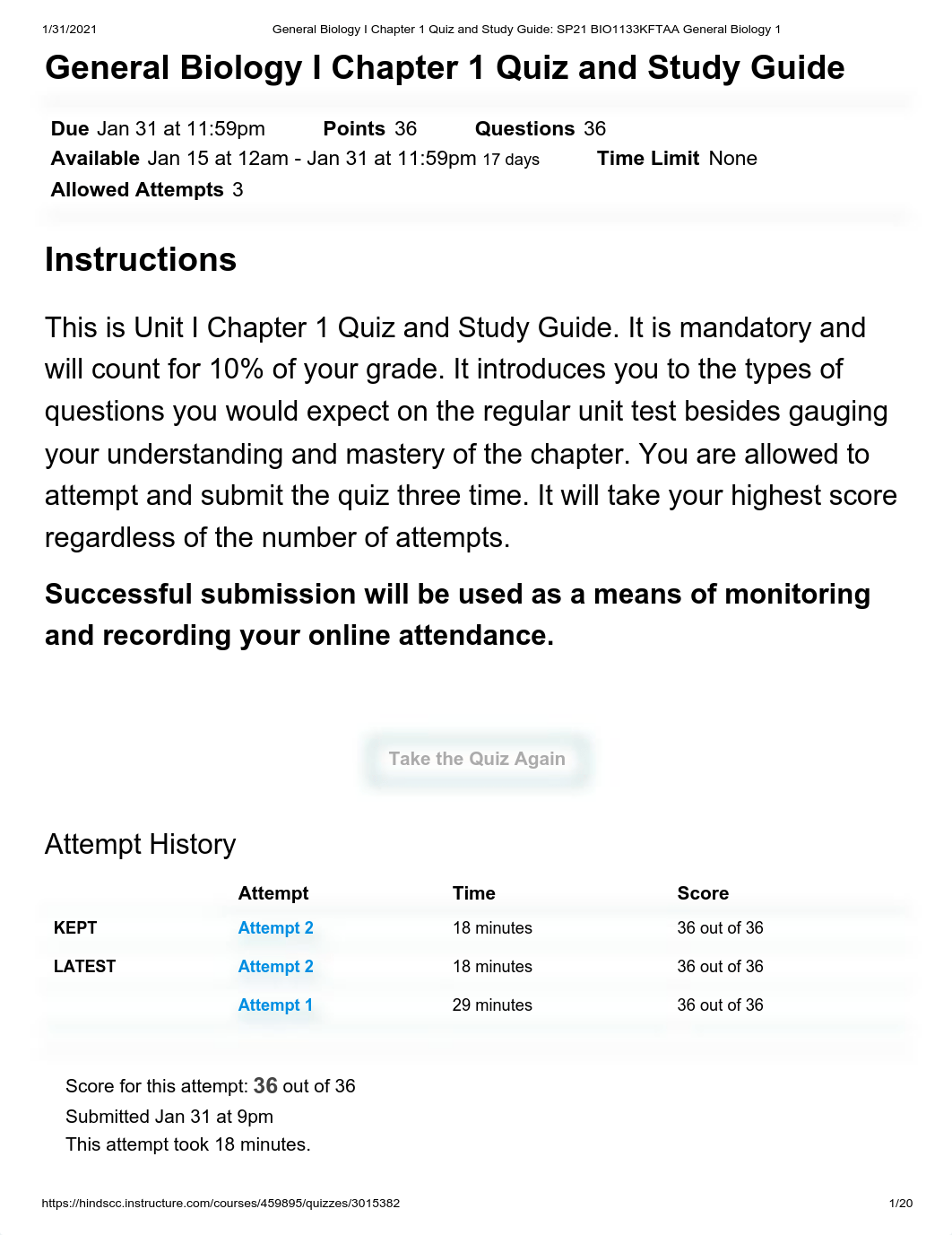 General Biology I Chapter 1 Quiz and Study Guide_ SP21 BIO1133KFTAA General Biology 1.pdf_dj0bwf7va4w_page1