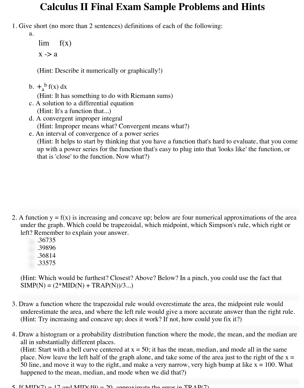 Calculus II 206 Sample Final Exam Problems:Answers.pdf_dj0ns5a6kl7_page1