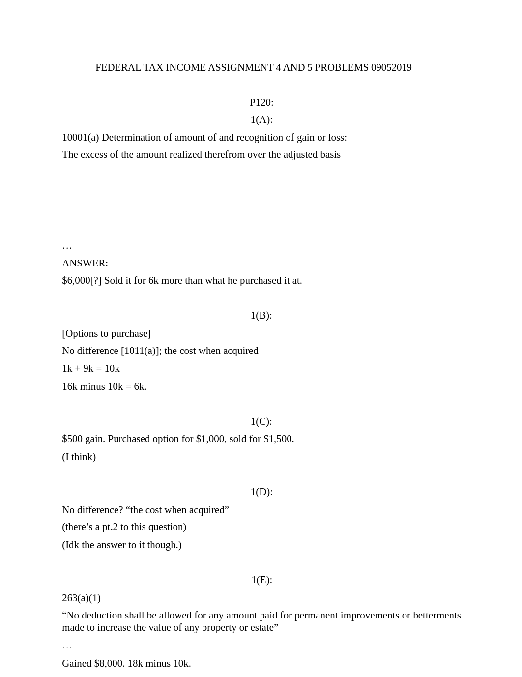 FEDERAL TAX INCOME ASSIGNMENT 4 AND 5 PROBLEMS 09052019.docx_dj0u7f8jh7l_page1