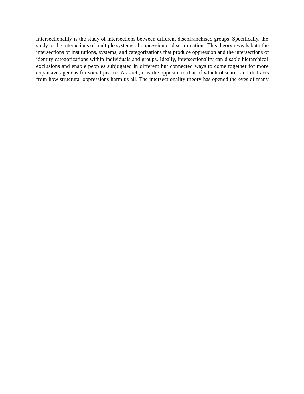 Intersectionality is the study of intersections between different disenfranchised groups.docx_dj1tcqo8qxh_page1