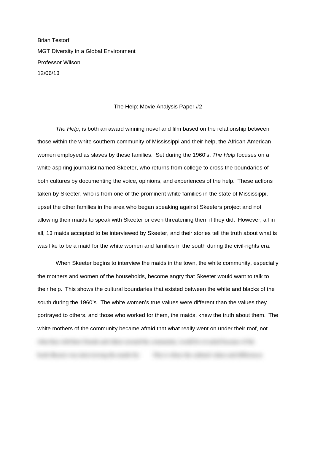 The Help - Movie Analysis Paper_dj29bnfueg3_page1