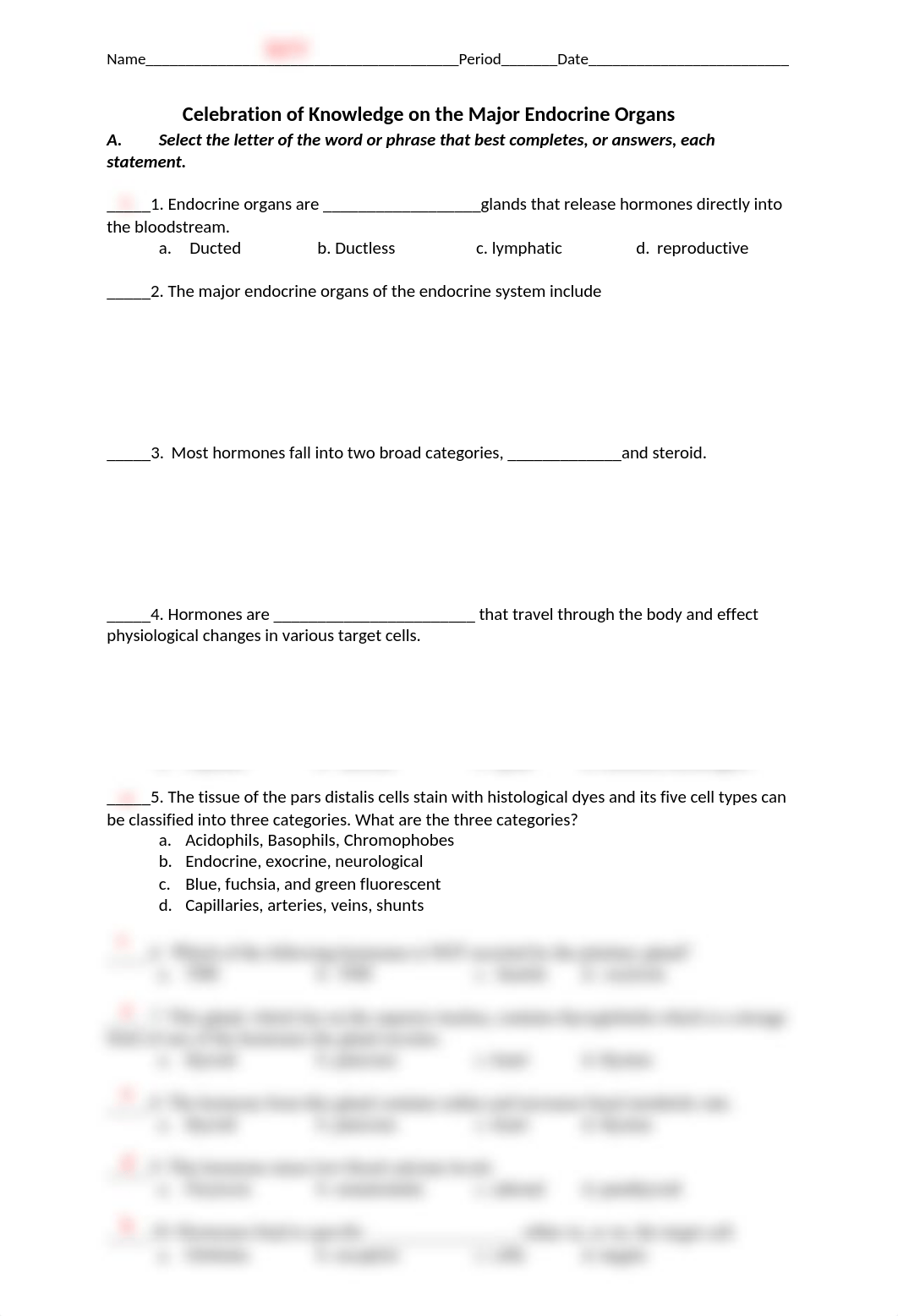 Knowledge Endocrinology ANSWER KEY.docx_dj2ecp538dg_page1