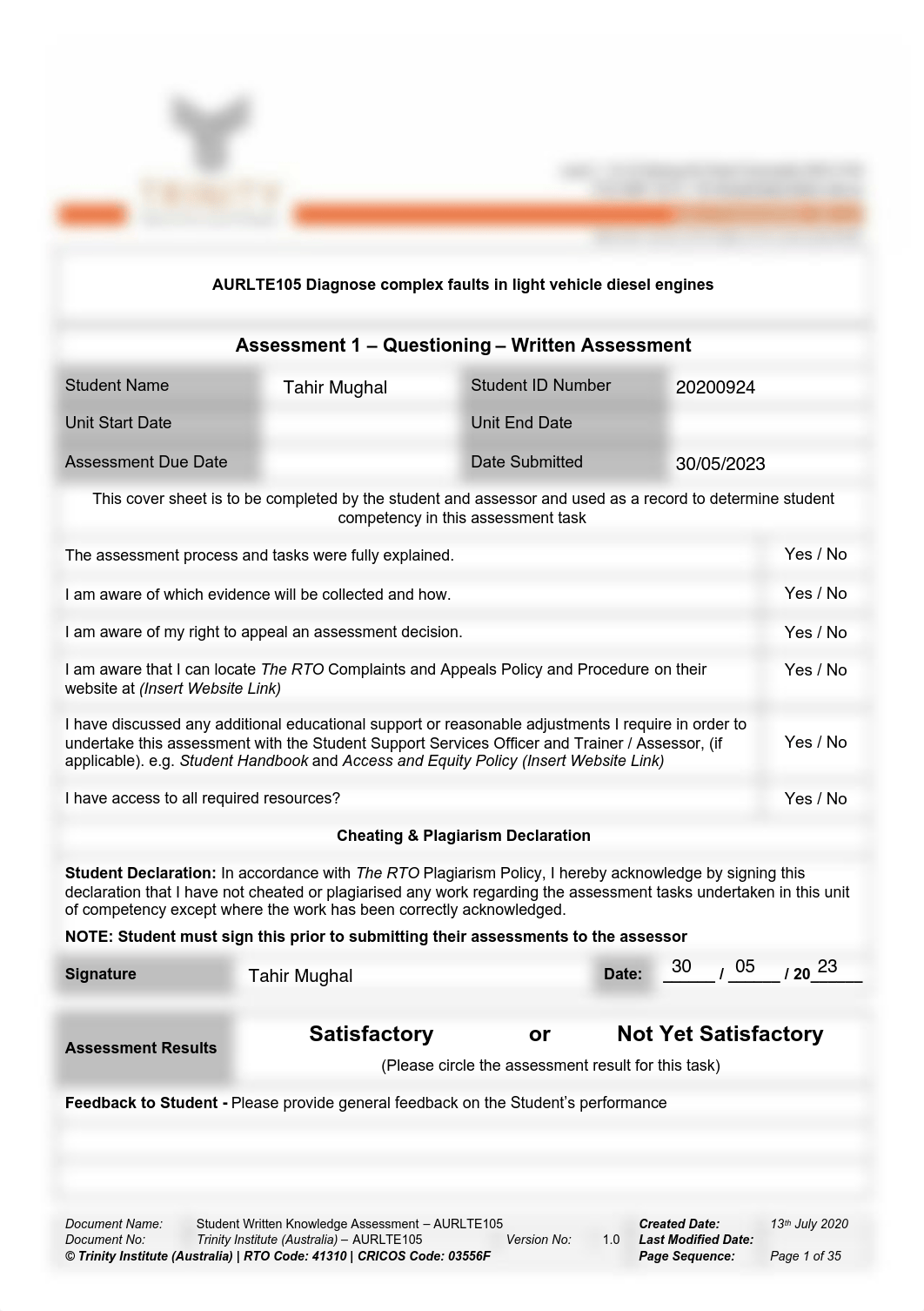 AURLTE105-Assessment 1-Written Knowledge Questions-fc805c5e172f75decdff4d0416e2c432 (1).pdf_dj2s9bqmr2m_page1