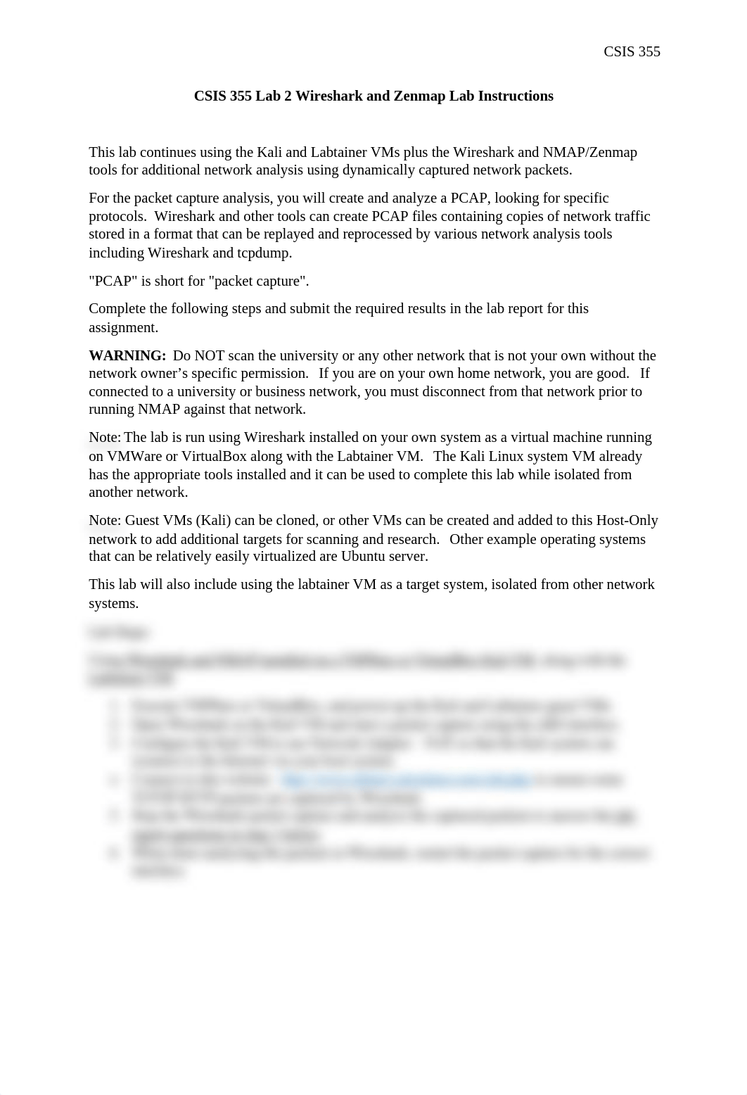 CSIS 355 Lab 2 Wireshark and NMAP ZEB+VE.docx_dj2t4mt6b9z_page1