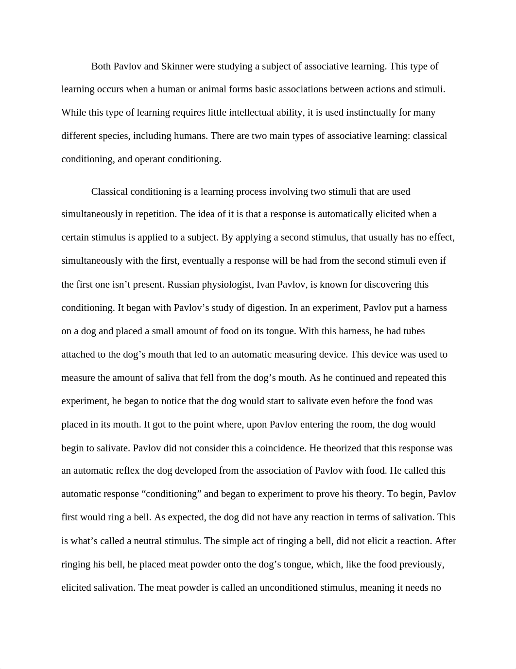 Pavlov and Skinner Essay.docx_dj32lpt5f38_page1